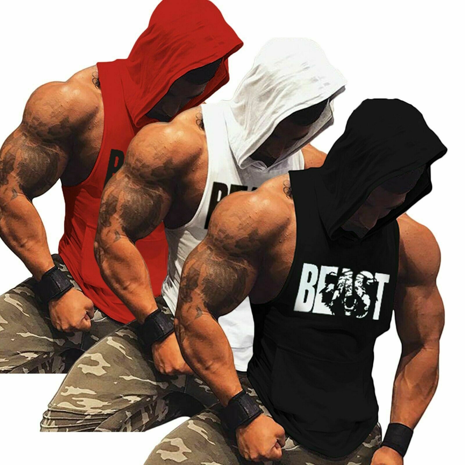 Muscle Workout Sleeveless Hoodie 