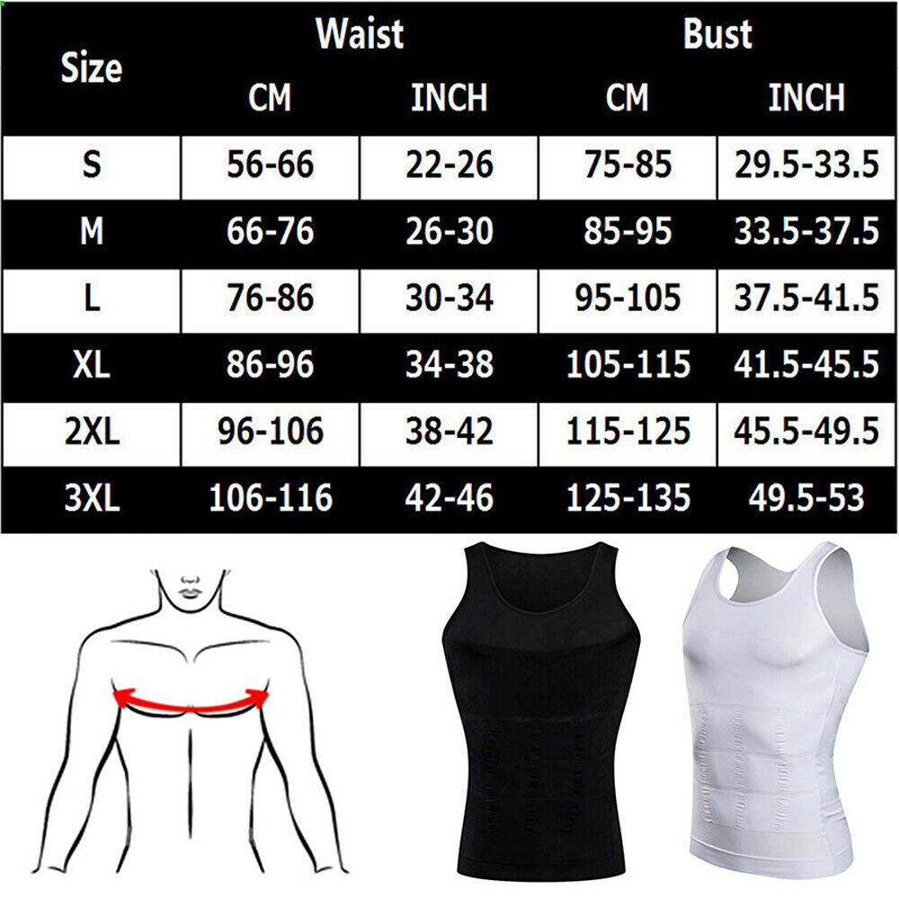 Men's Slimming Body Shaper Vest Abs Abdomen Compression Shirt Fitness Tank Tops