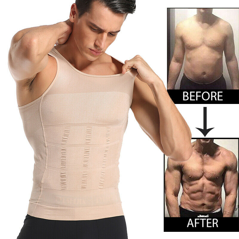 Men's Slimming Body Shaper Vest Abs Abdomen Compression Shirt Fitness Tank Tops