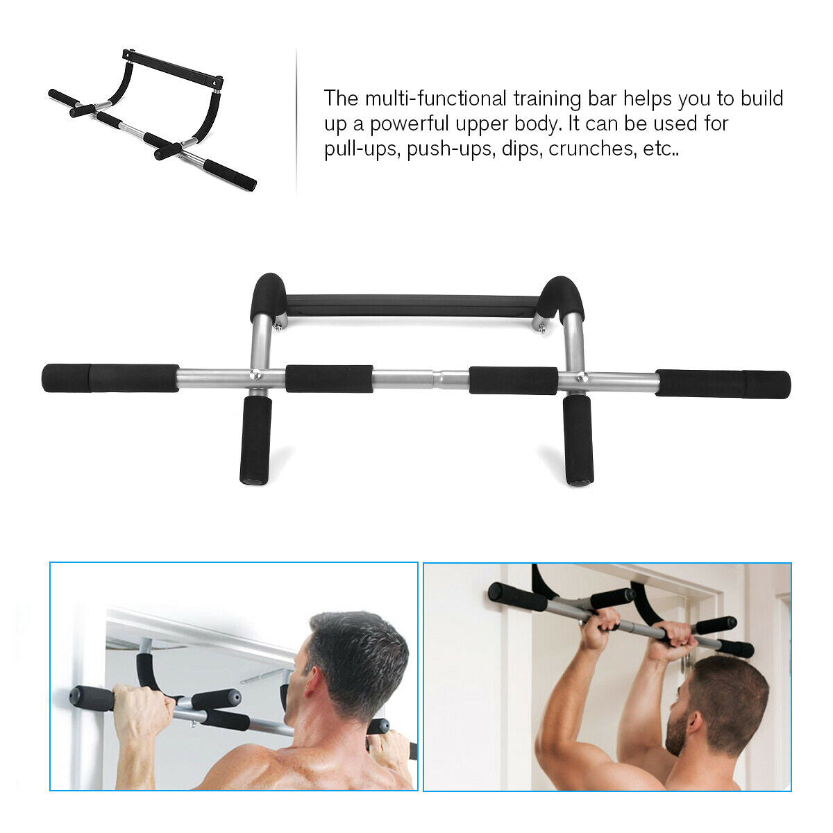 Chin Pull Up Bar Exercise Heavy Duty Doorway Fitness Multi Function Home Gym NEW