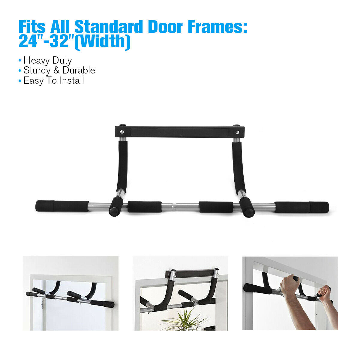 Chin Pull Up Bar Exercise Heavy Duty Doorway Fitness Multi Function Home Gym NEW