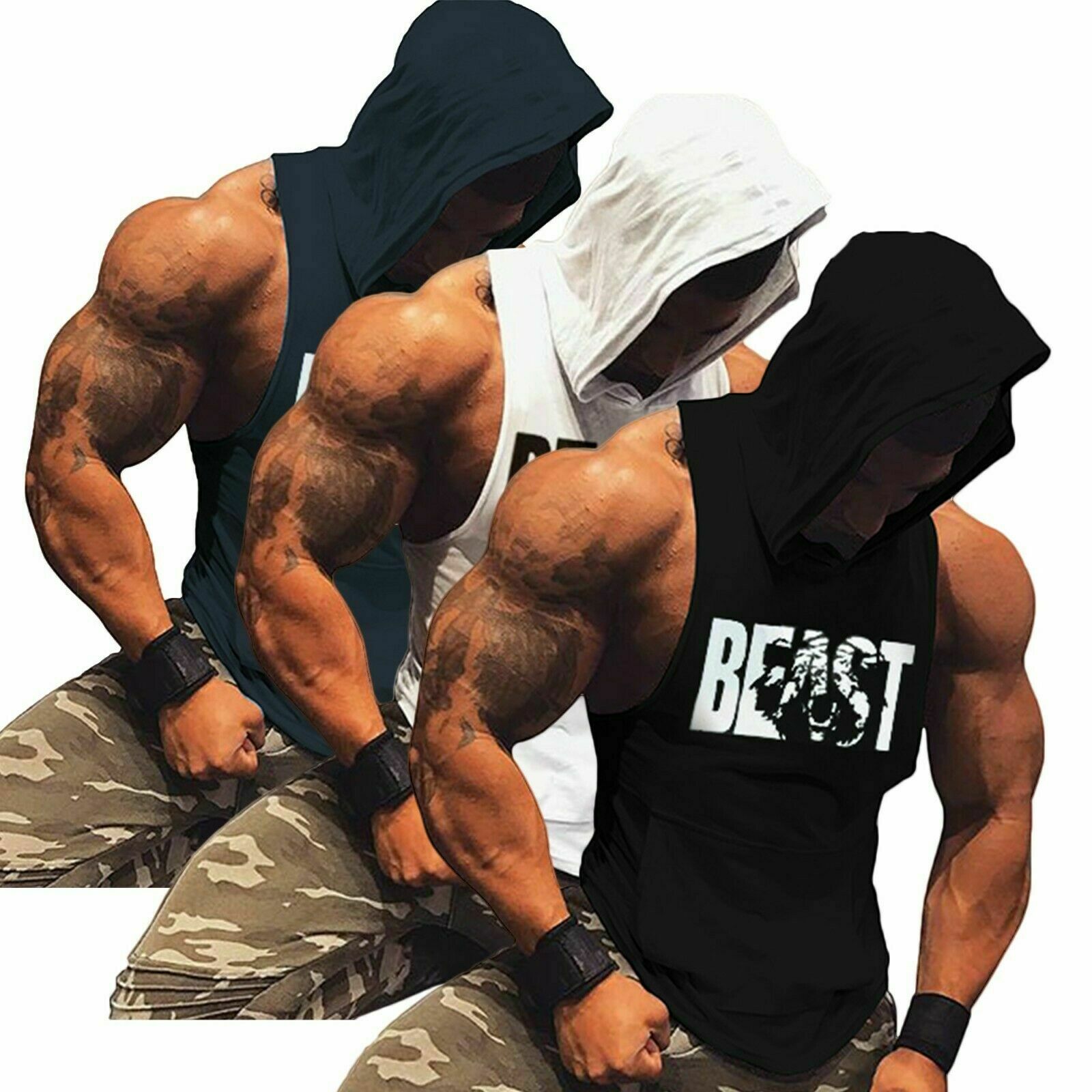 Muscle Workout Sleeveless Hoodie 