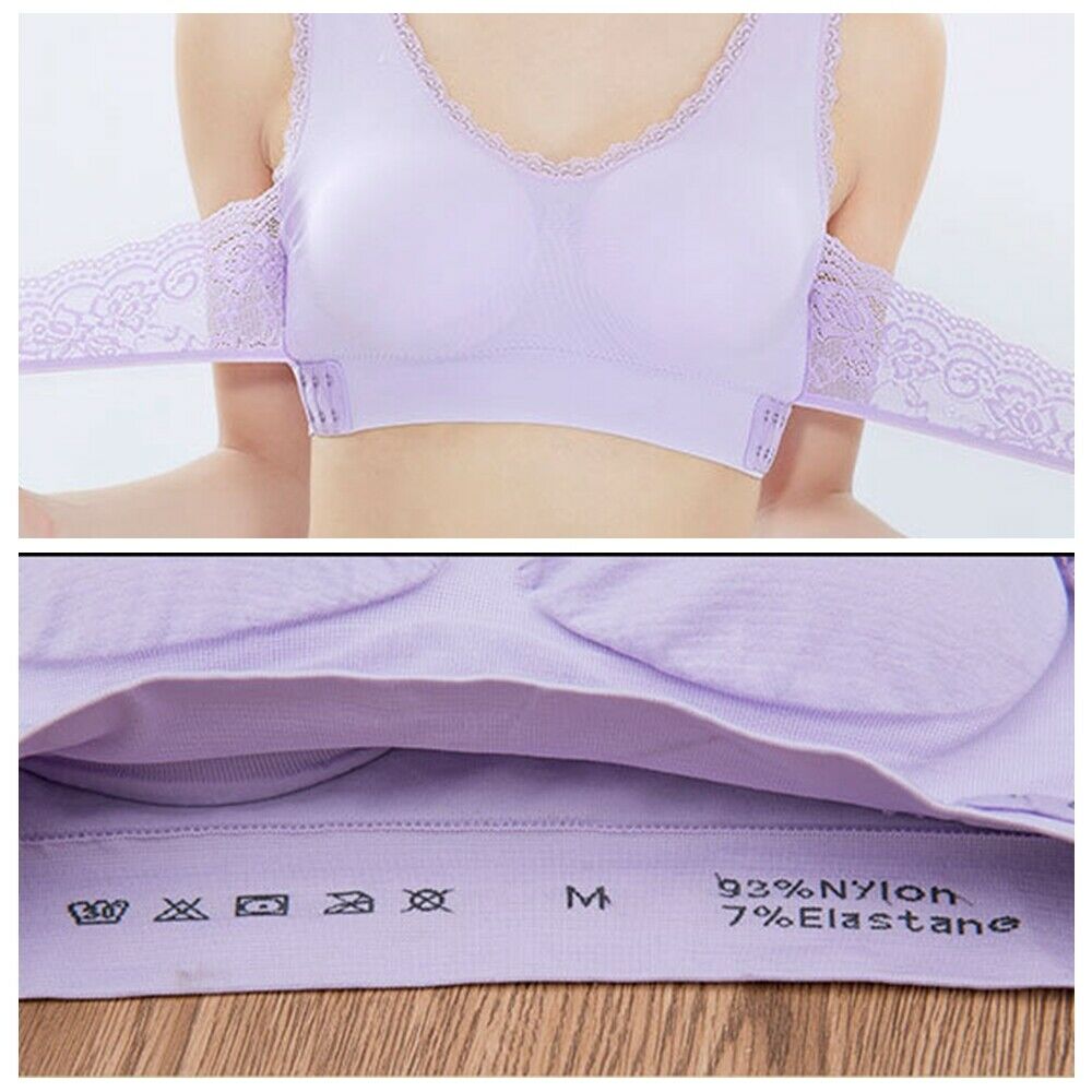 Women Sports Bra Front Cross Side Buckle Lace Sport Lift Bra Workout Yoga