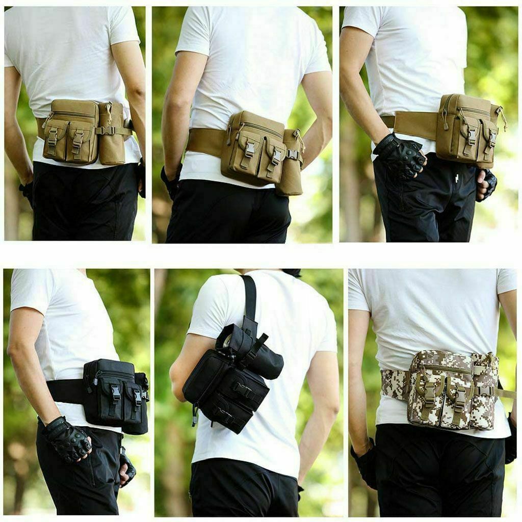 Outdoor Utility Tactical Waist Fanny Bag - Military Camping Hiking Belt Bag