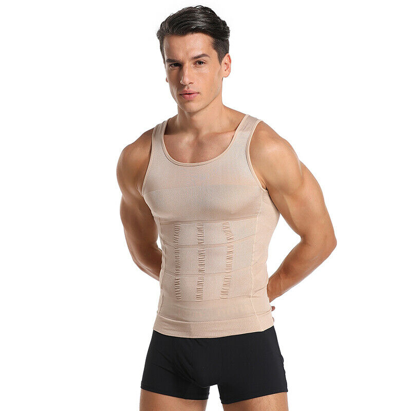 Men's Slimming Body Shaper Vest Abs Abdomen Compression Shirt Fitness Tank Tops