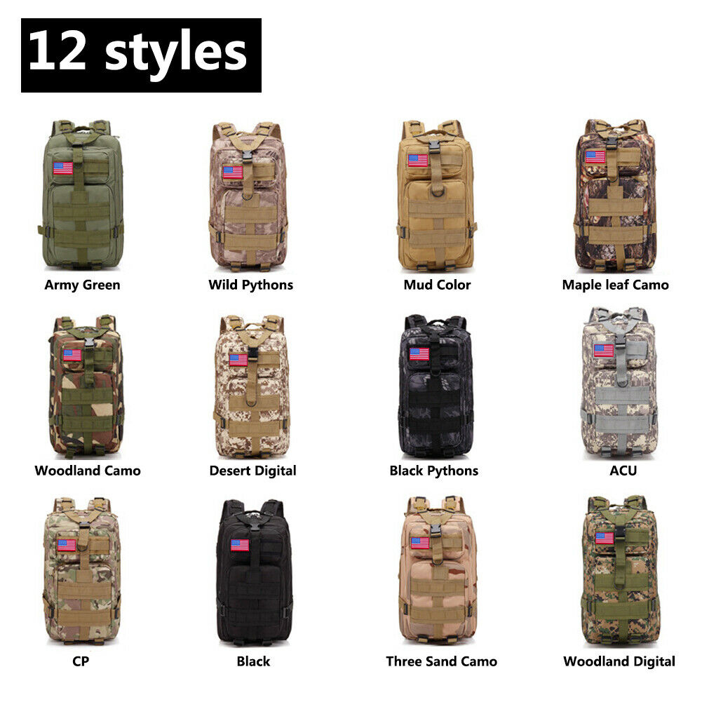  Military Outdoor Tactical Shoulder Backpack Camping Hiking Bag