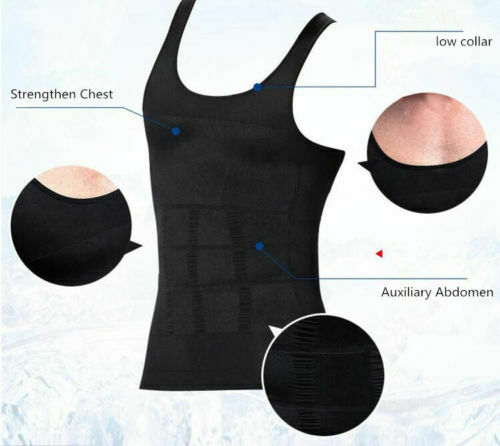 Men's Slimming Body Shaper Vest Abs Abdomen Compression Shirt Fitness Tank Tops