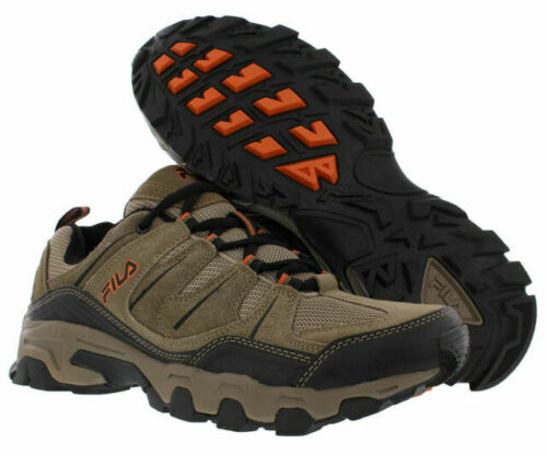 Fila MIDLAND Mens Brown Orange Trail Hiking Sneaker Shoes - SweatCraze