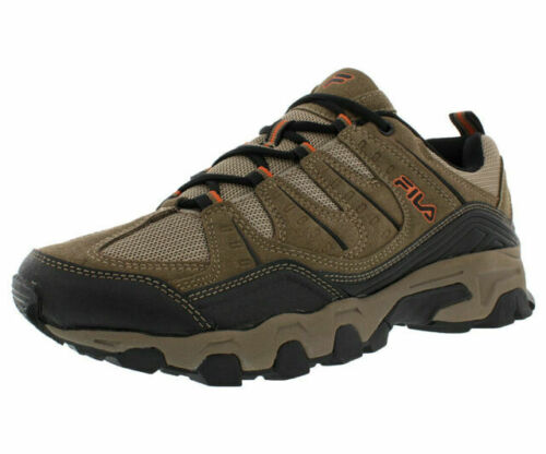 Fila MIDLAND Mens Brown Orange Trail Hiking Sneaker Shoes - SweatCraze