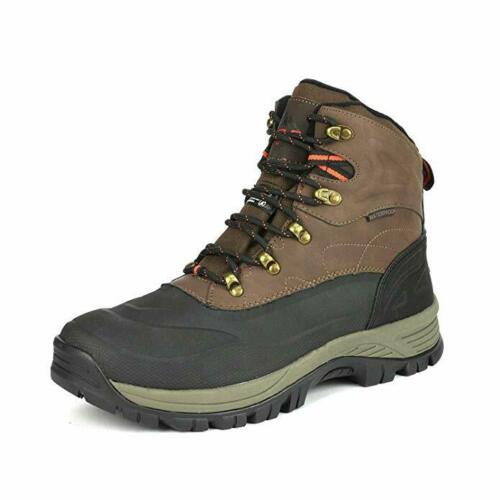 NORTIV 8 Men Boots Outdoor Waterproof Ankle Leather Hiking Work Shoe - SweatCraze