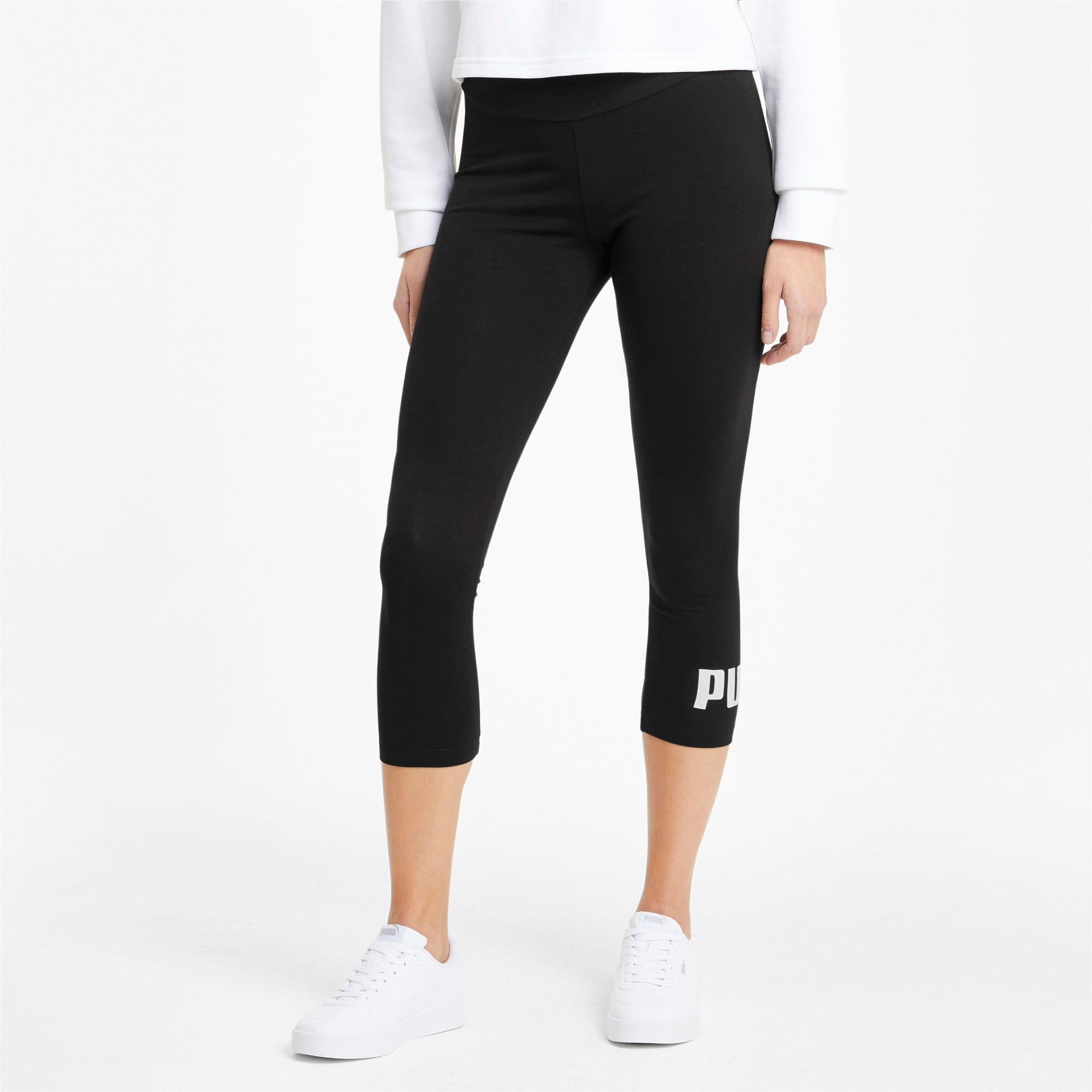 PUMA Women's Essentials 3/4 Logo Leggings - SweatCraze