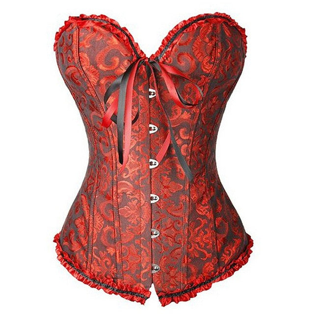 SCSTAR Brocade Zip Corset Bustier