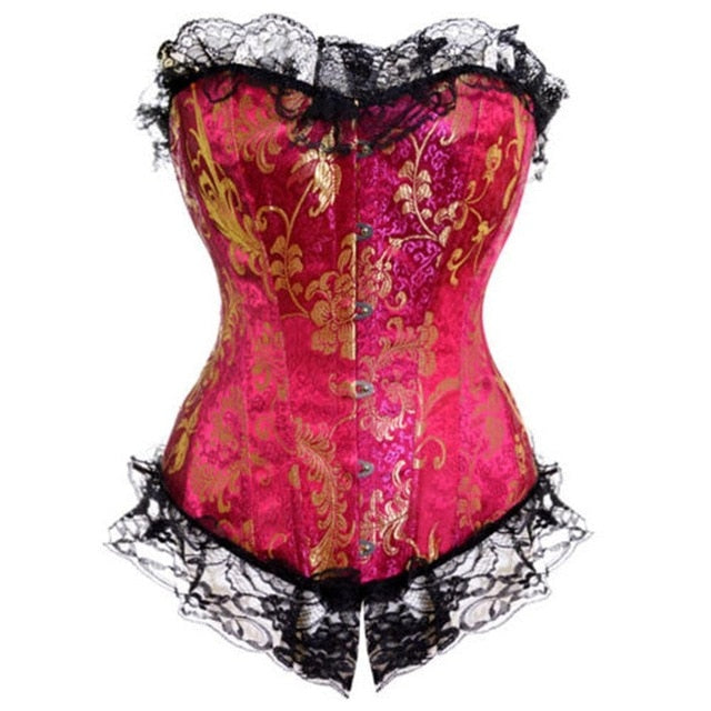 SCSTAR Brocade Zip Corset Bustier